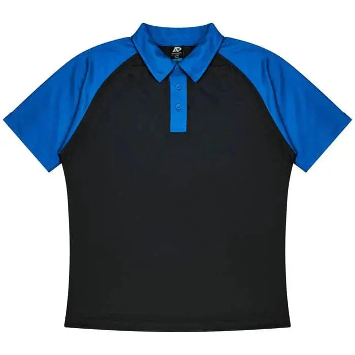 Aussie Pacific Manly Kids Polo Shirt 3318 Aussie Pacific BLACK/ELECTRIC ROYAL 4